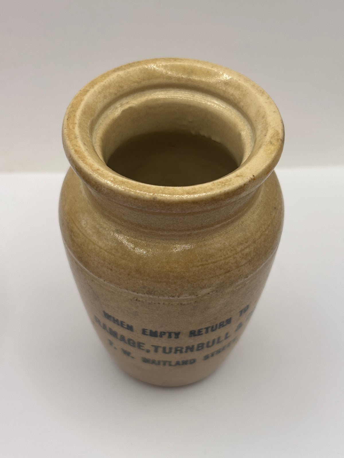Old advertising cream pot, Ramage. Turnbull & co