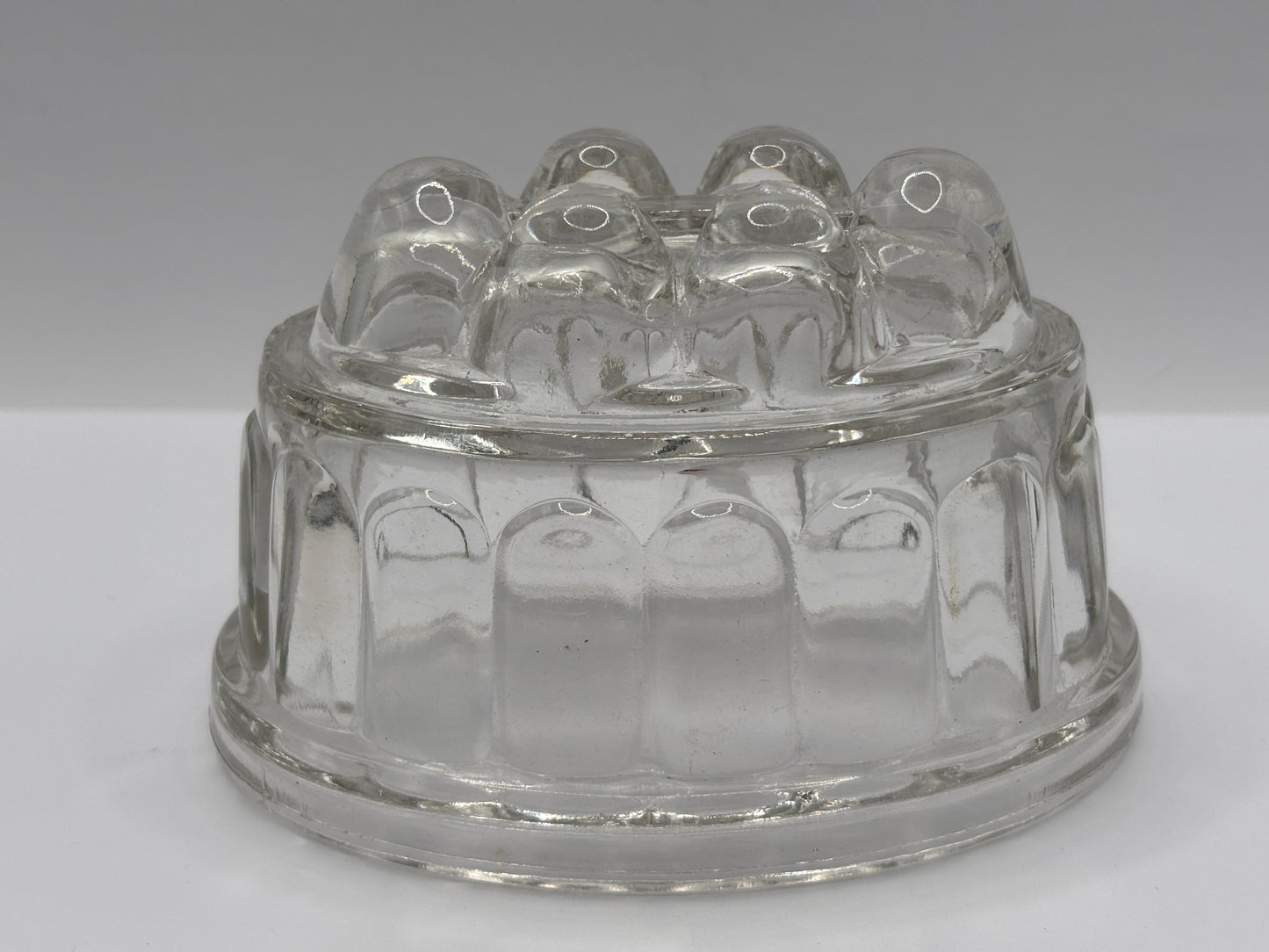 Old glass jelly mould. Jello