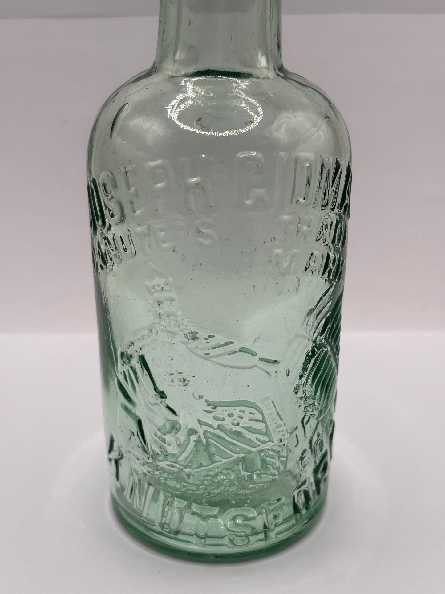 Old advertising beer bottle, King Canute, Joseph Gidman, Manchester