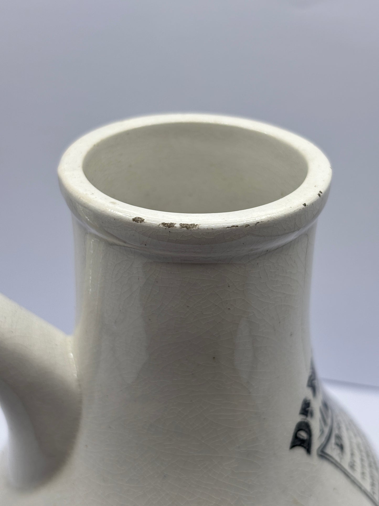 Old stoneware advertising inhaler, improved inhaler 13cms