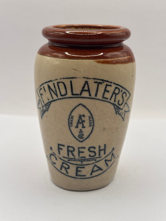 Old advertising cream pot, Find Later’s fresh cream. Small repair