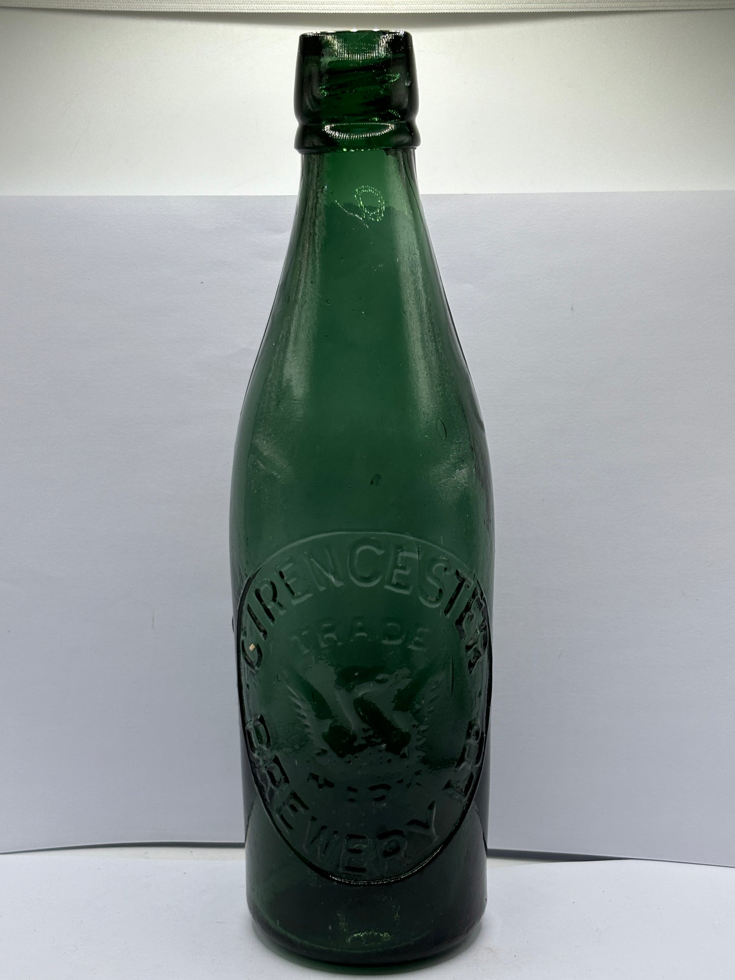 Old green glass beer bottle, Cirencester brewery