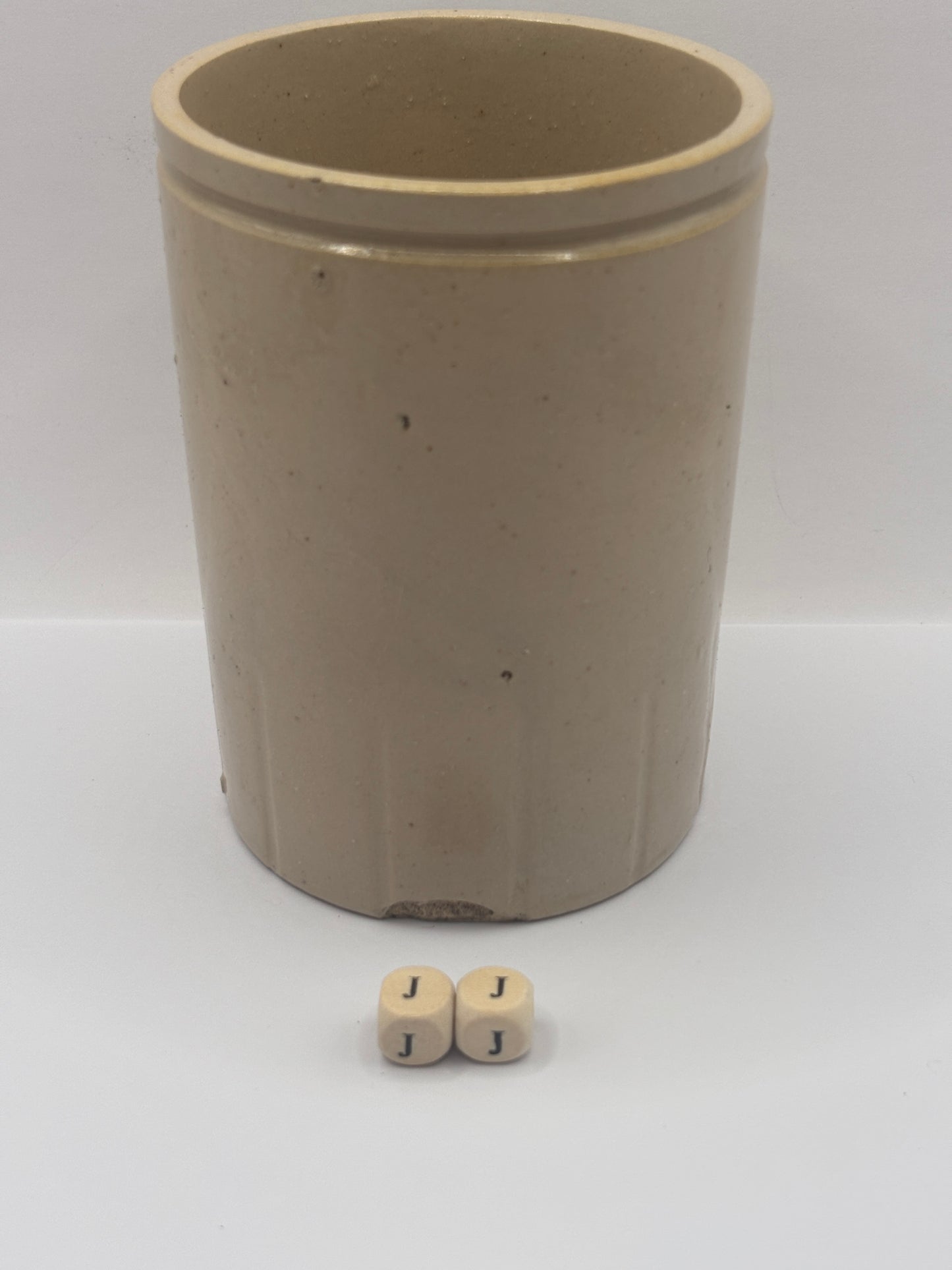 Old 1lb half ribbed stoneware jam pot (JJ)