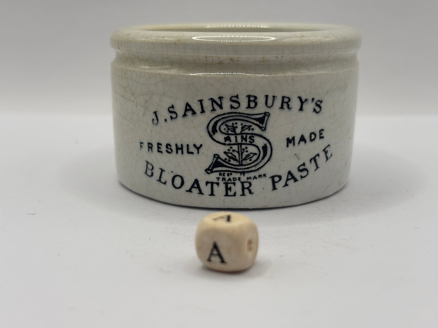 Old sainsburys advertising pot, Bloater paste (a)