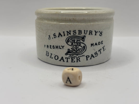 Old sainsburys advertising pot, Bloater paste (a)