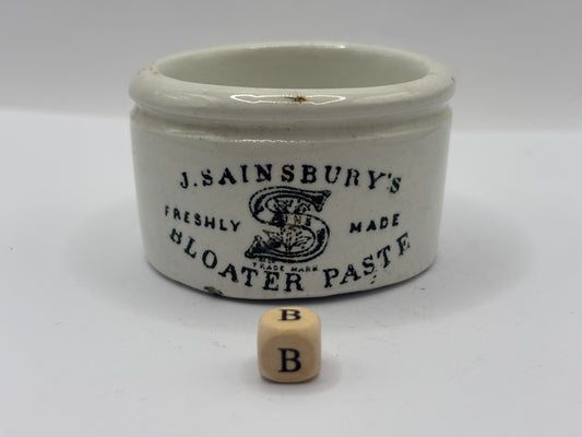 Old sainsburys advertising pot, Bloater paste (B)