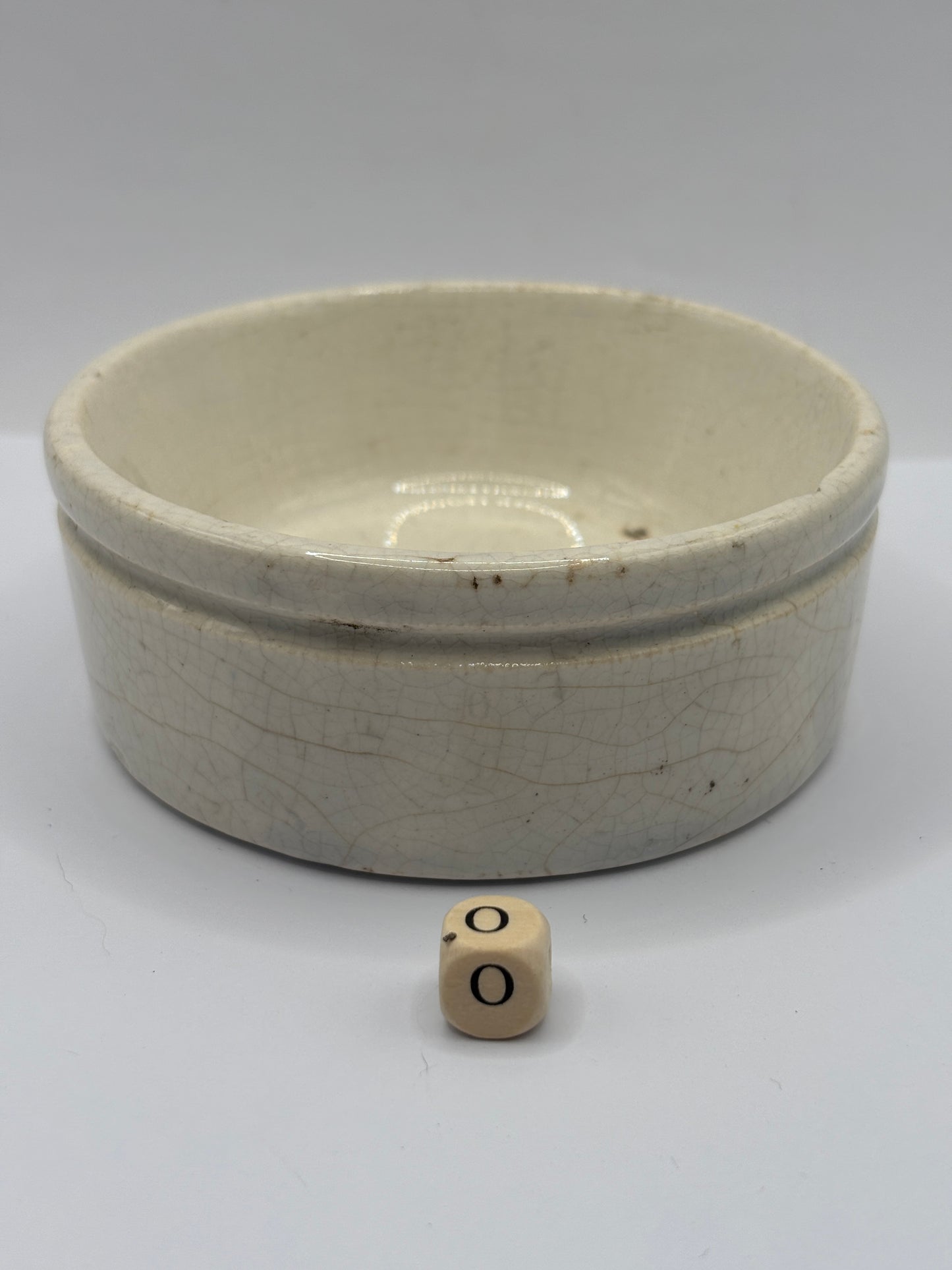 Old plain stoneware meat paste pot, potted meat (o)