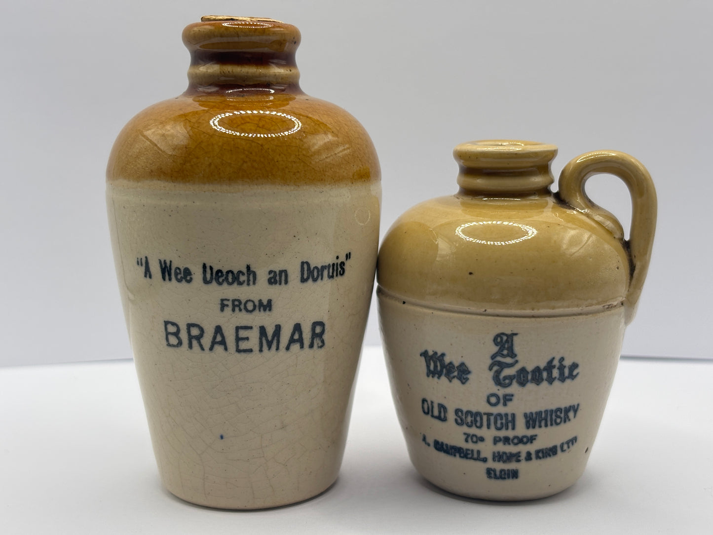2 Old mini whisky jugs