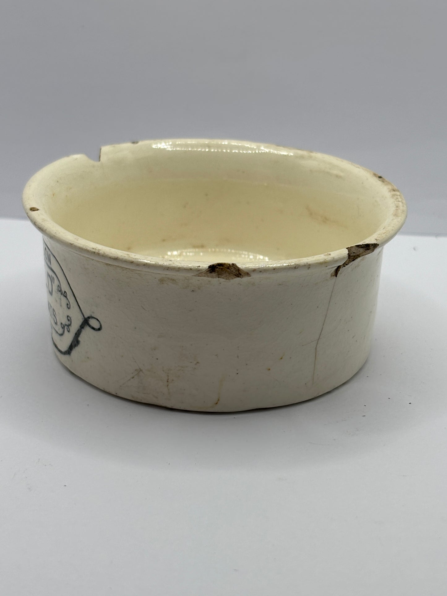 Springfield potted meats advertising pot. Damaged