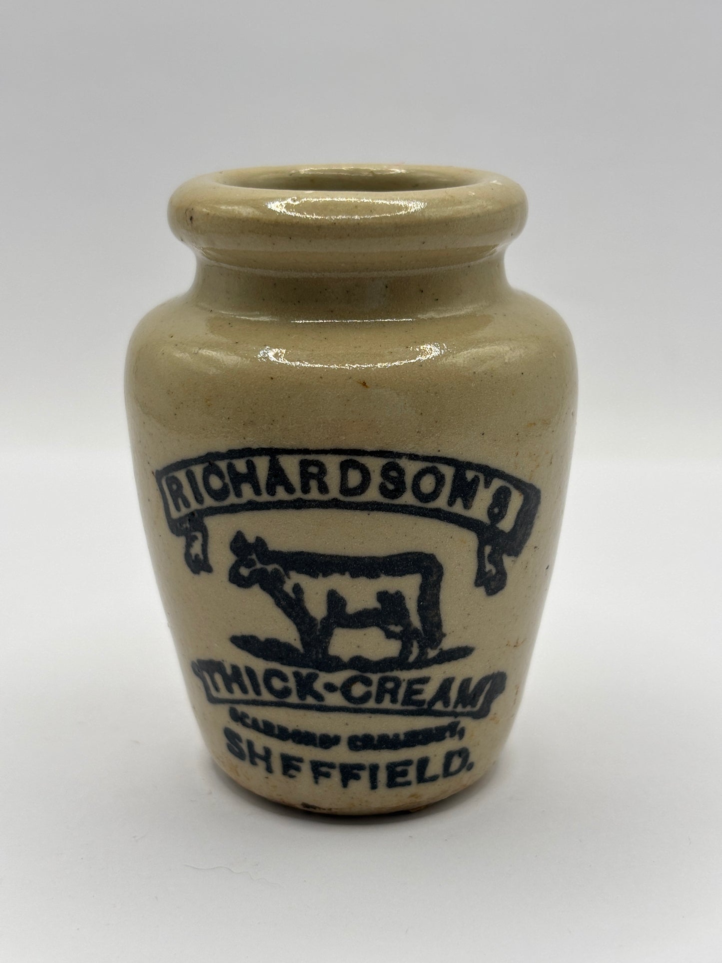Old advertising cream pot, Richardsons thick cream Sheffield