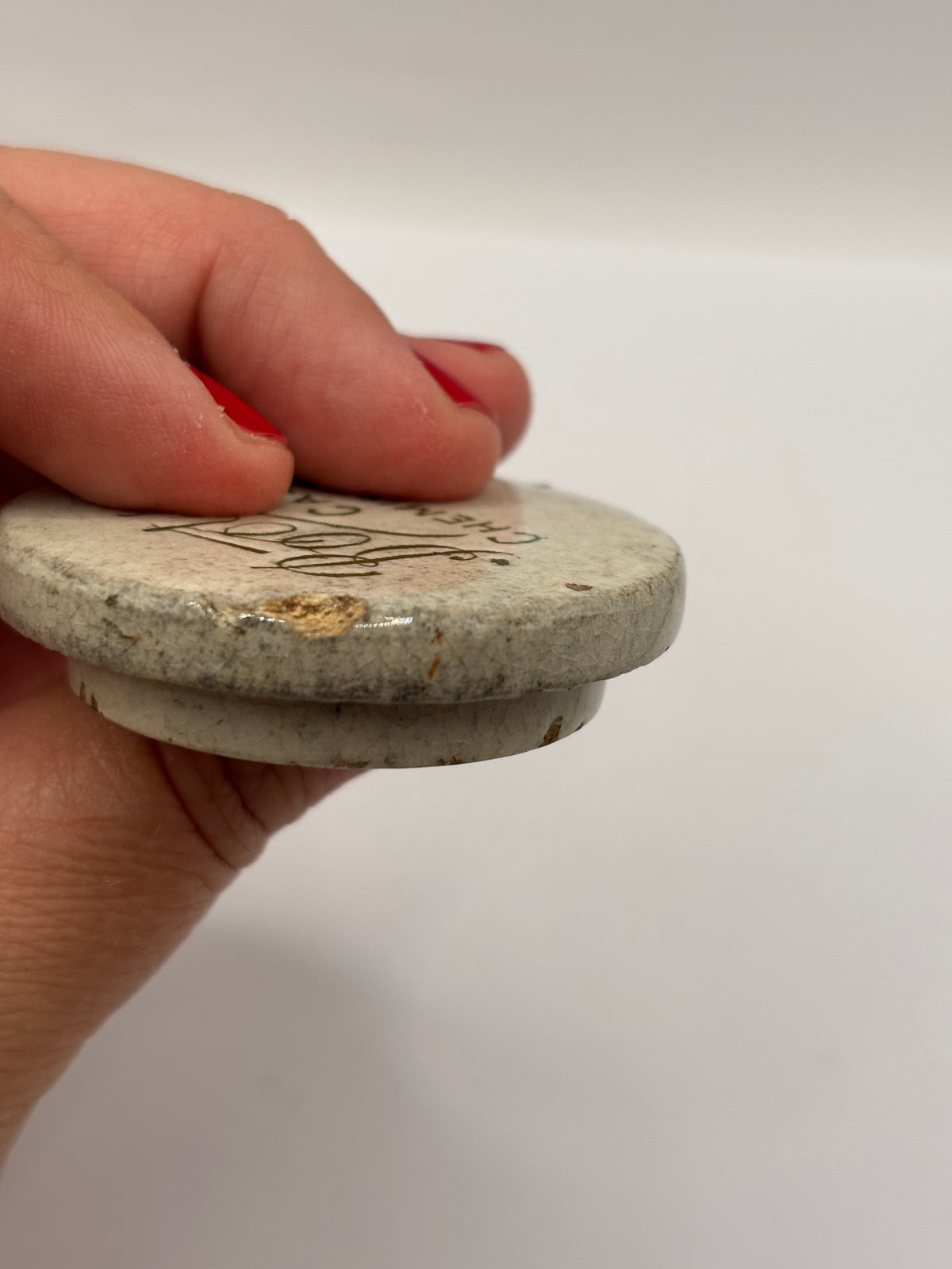 Old mini advertising lid, Boots cash chemists