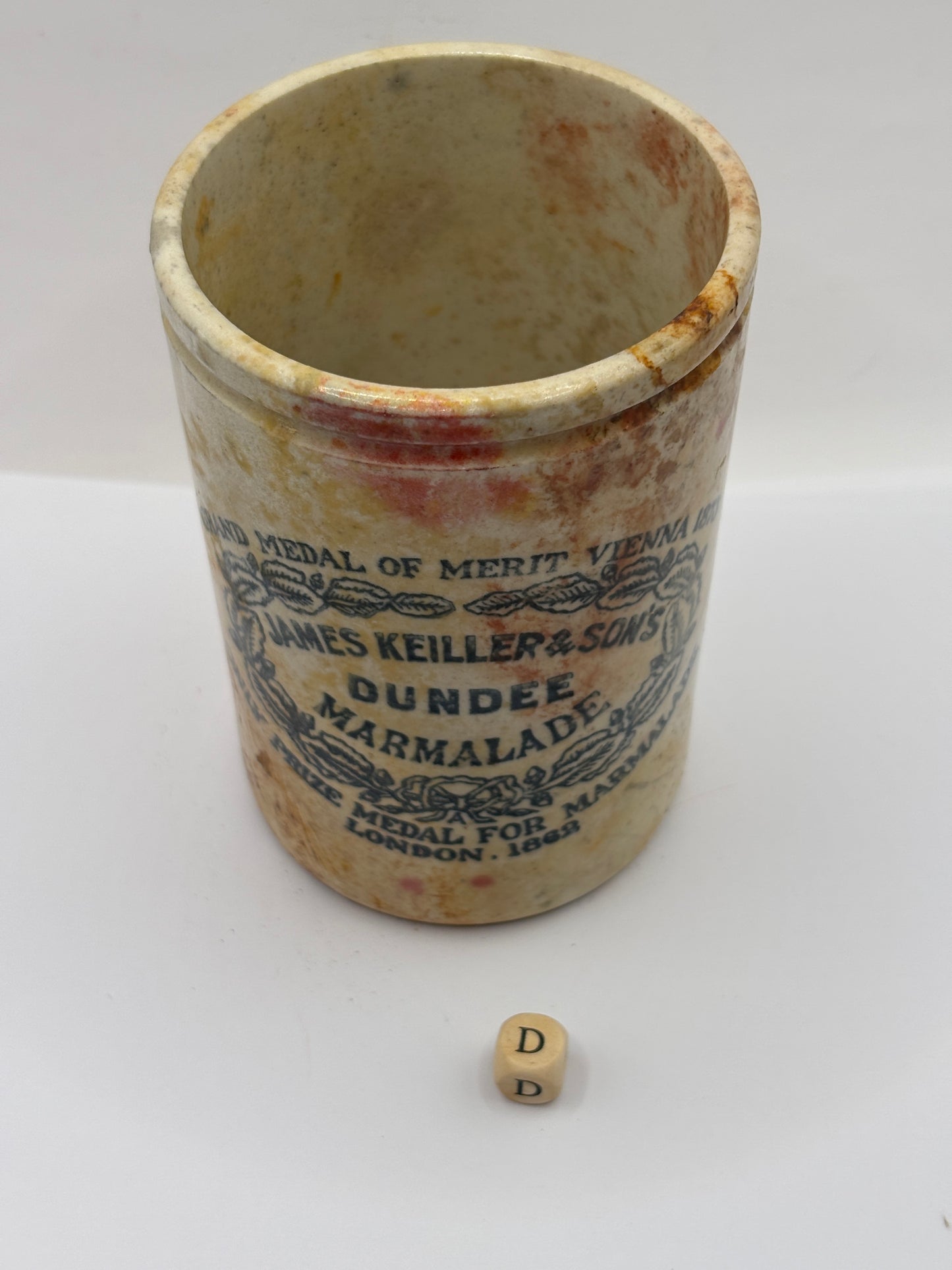 Old 1lb James Keiller Dundee marmalade jar (D)