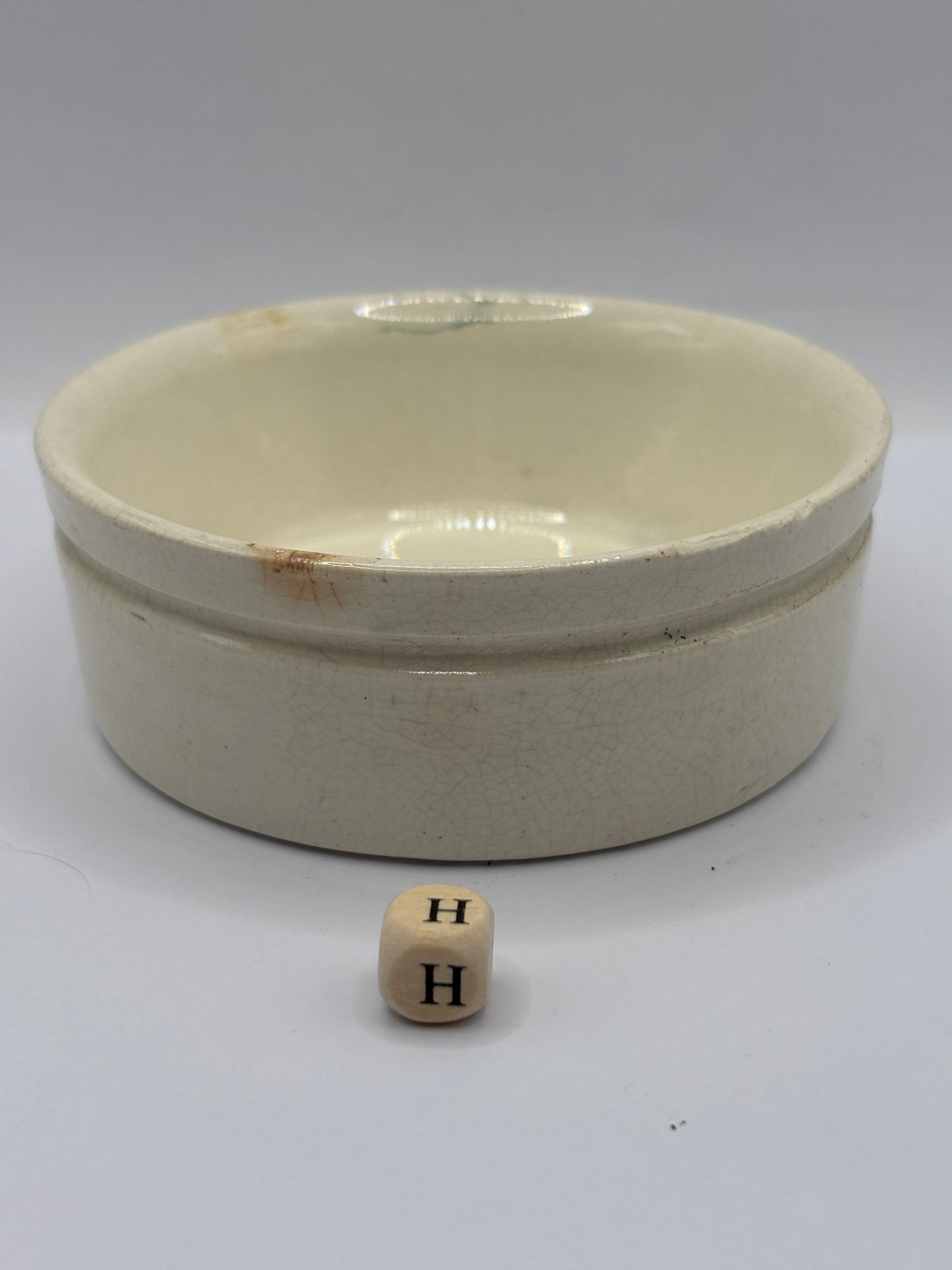 Old plain stoneware meat paste pot, potted meat (H)