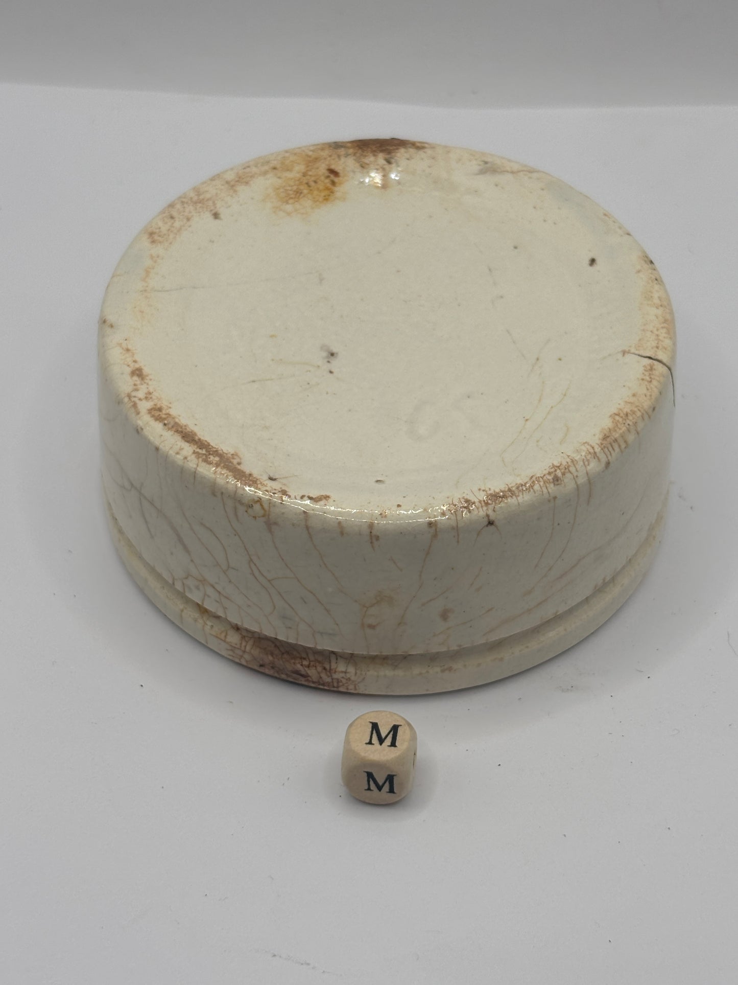 Old plain stoneware meat paste pot, potted meat (m)