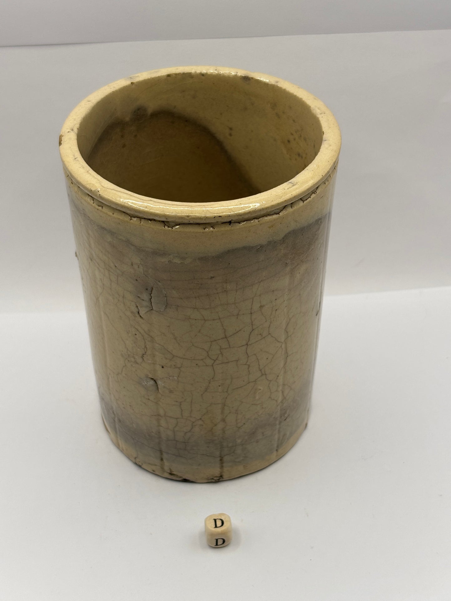 Old 2lb ribbed stoneware jam pot