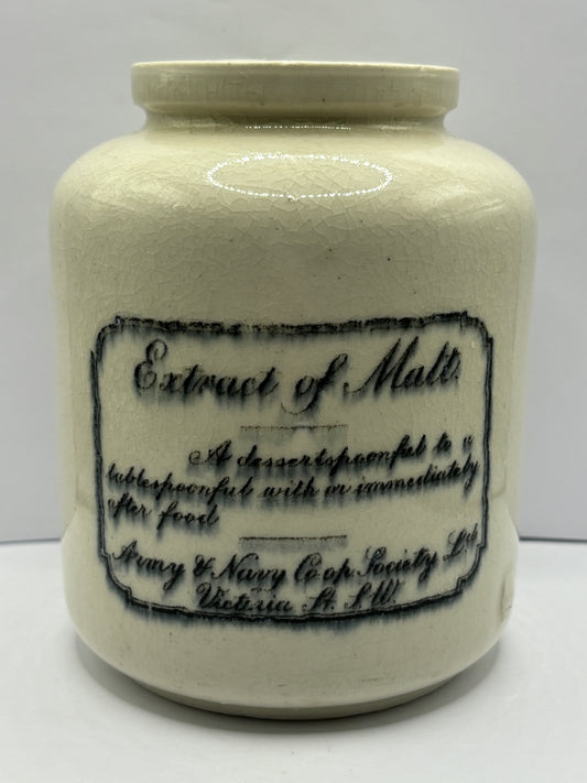 Old extract of malt jar