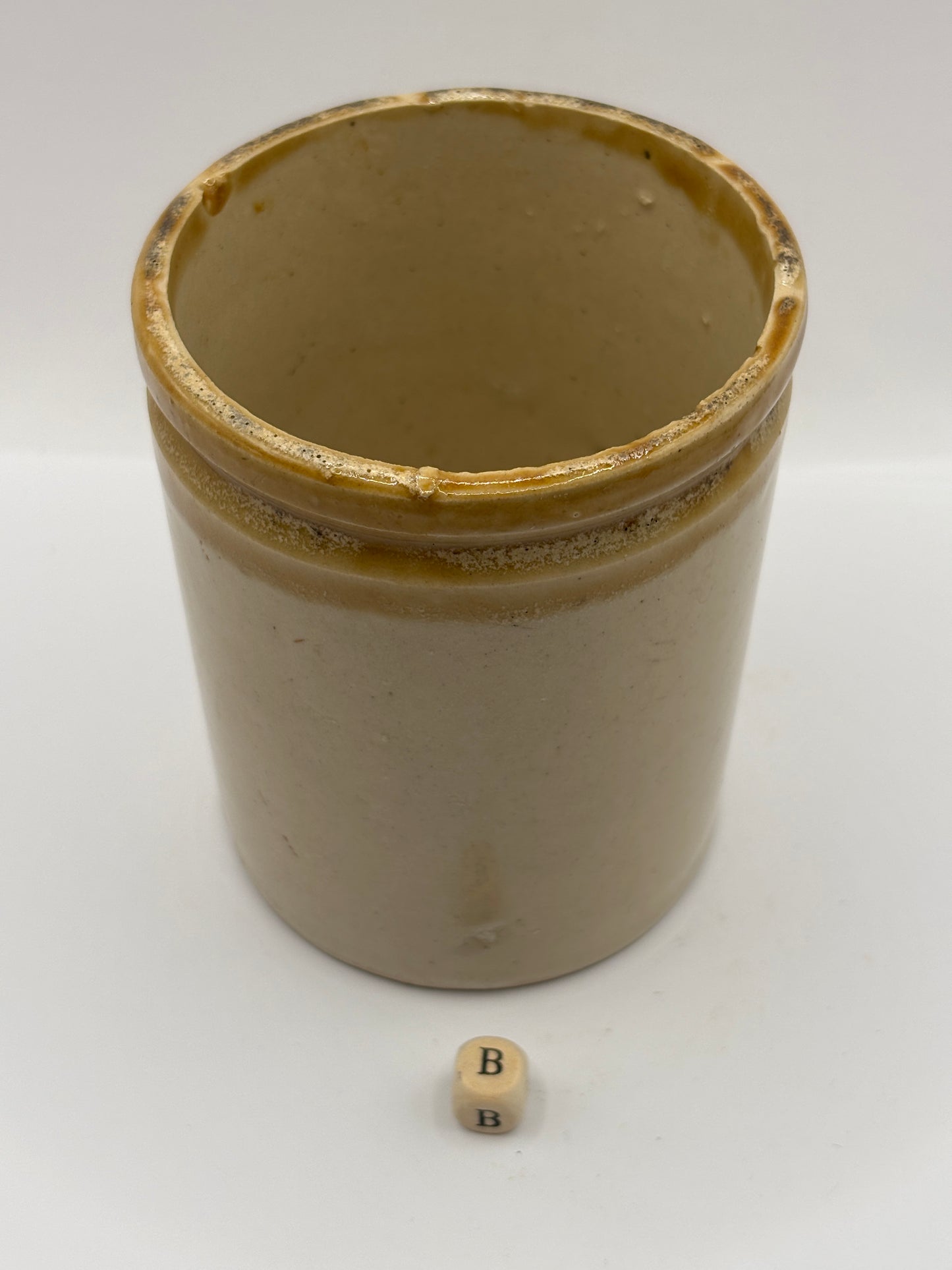 Old 1lb brown top jam & marmalade pot (B)
