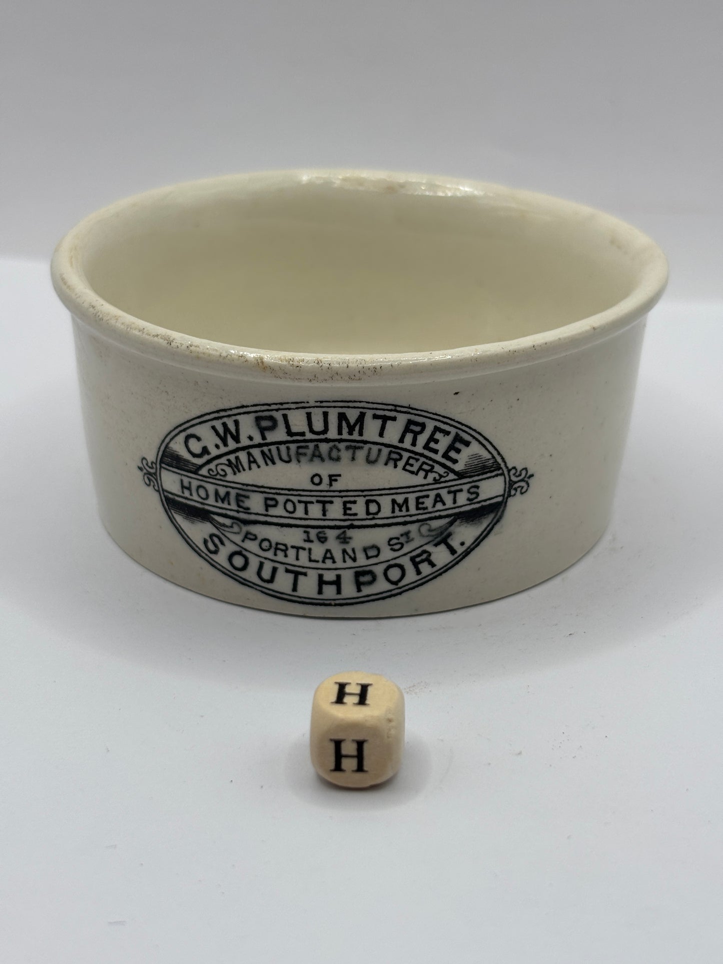 Old Plumtree advertising meat paste pot (H)
