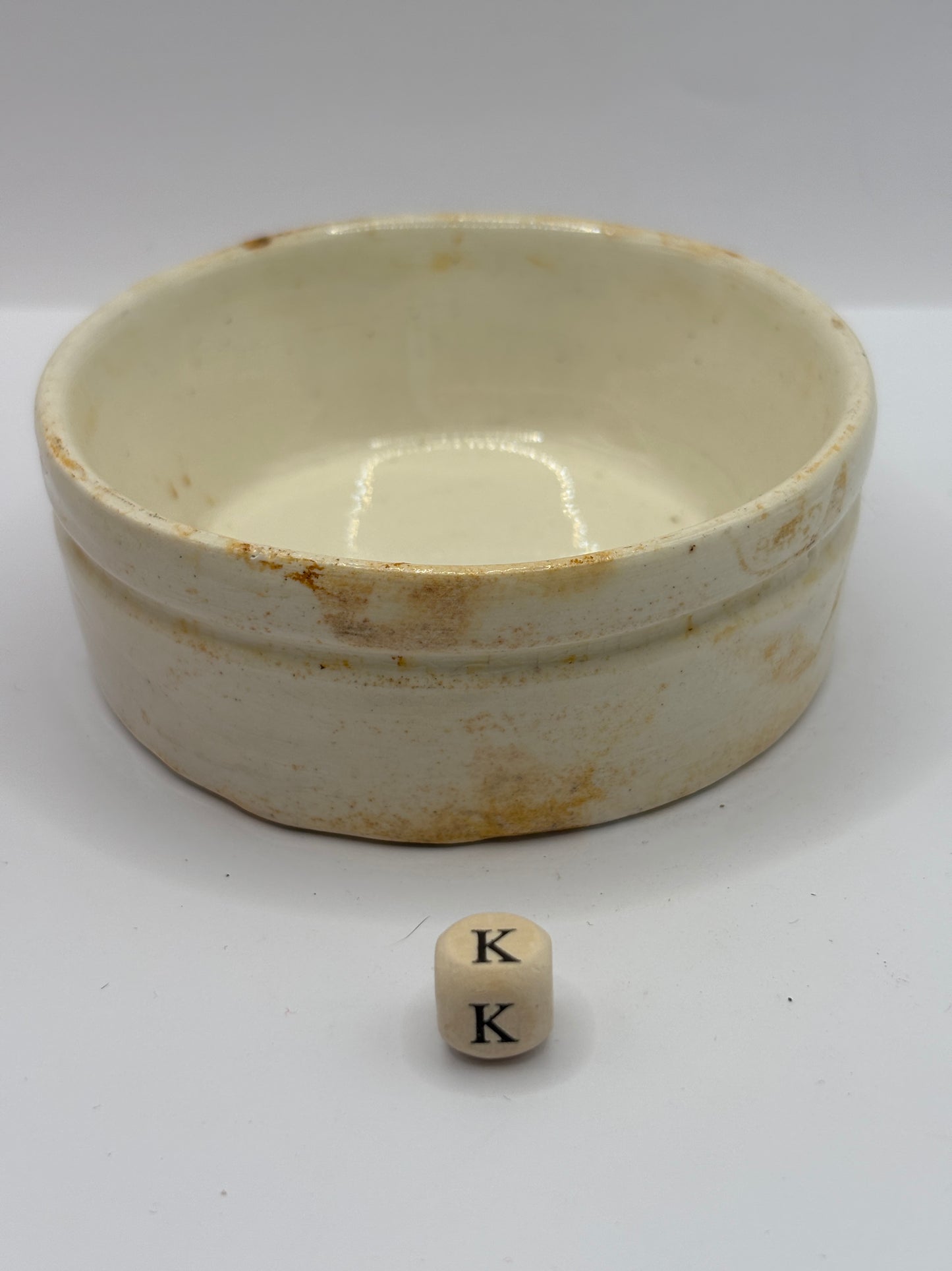 Old plain stoneware meat paste pot, potted meat (K)