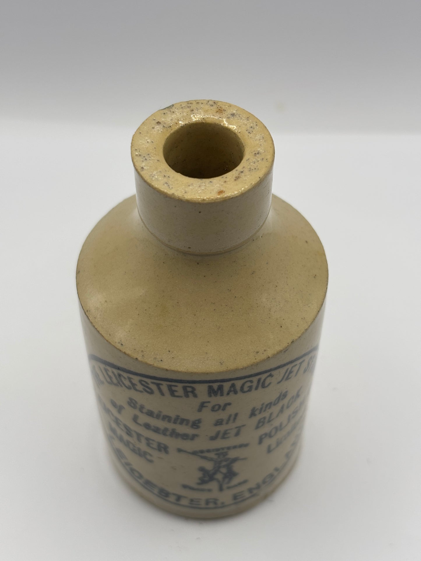 Old advertising bottle, The Leicester magic jet stain