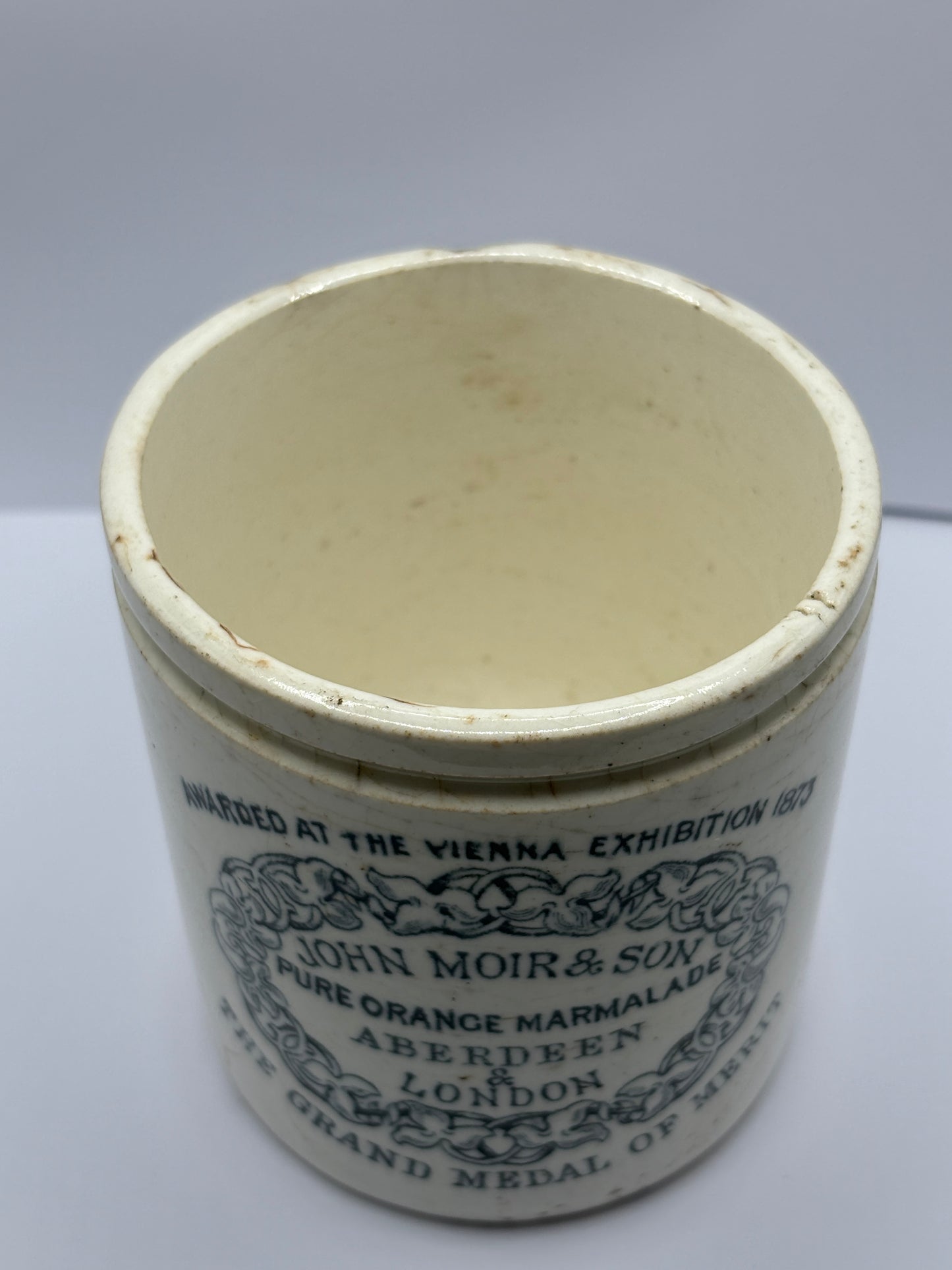 Rare 1lb advertising pot, John Moir & son, Pure orange marmalade