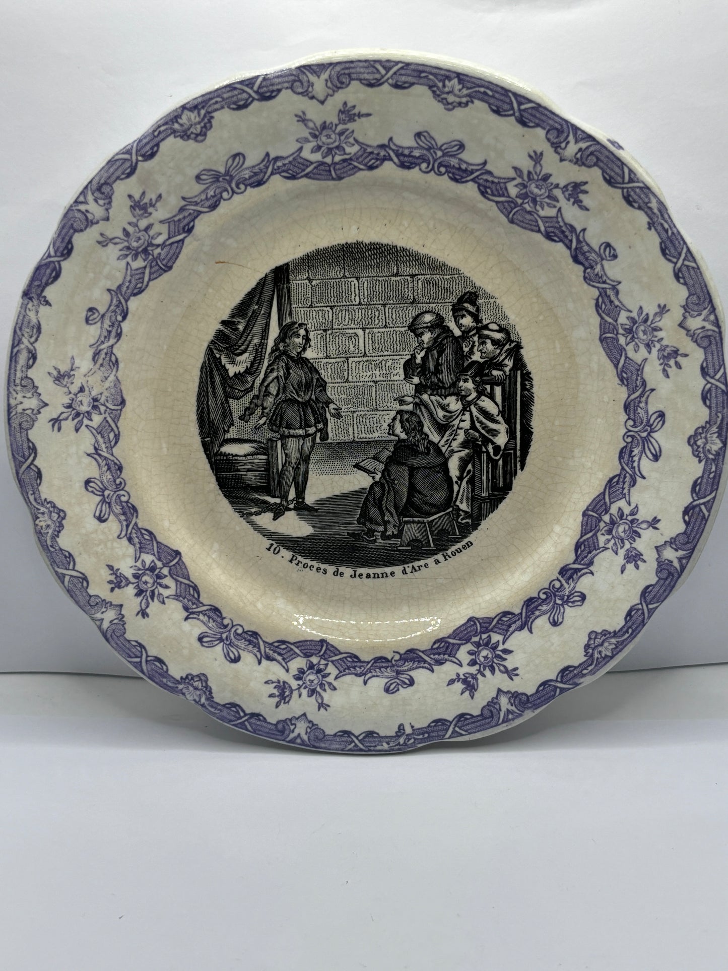 Antique french porcelain plate, mid 19th century