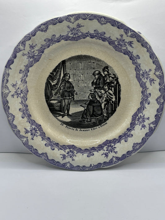 Antique french porcelain plate, mid 19th century