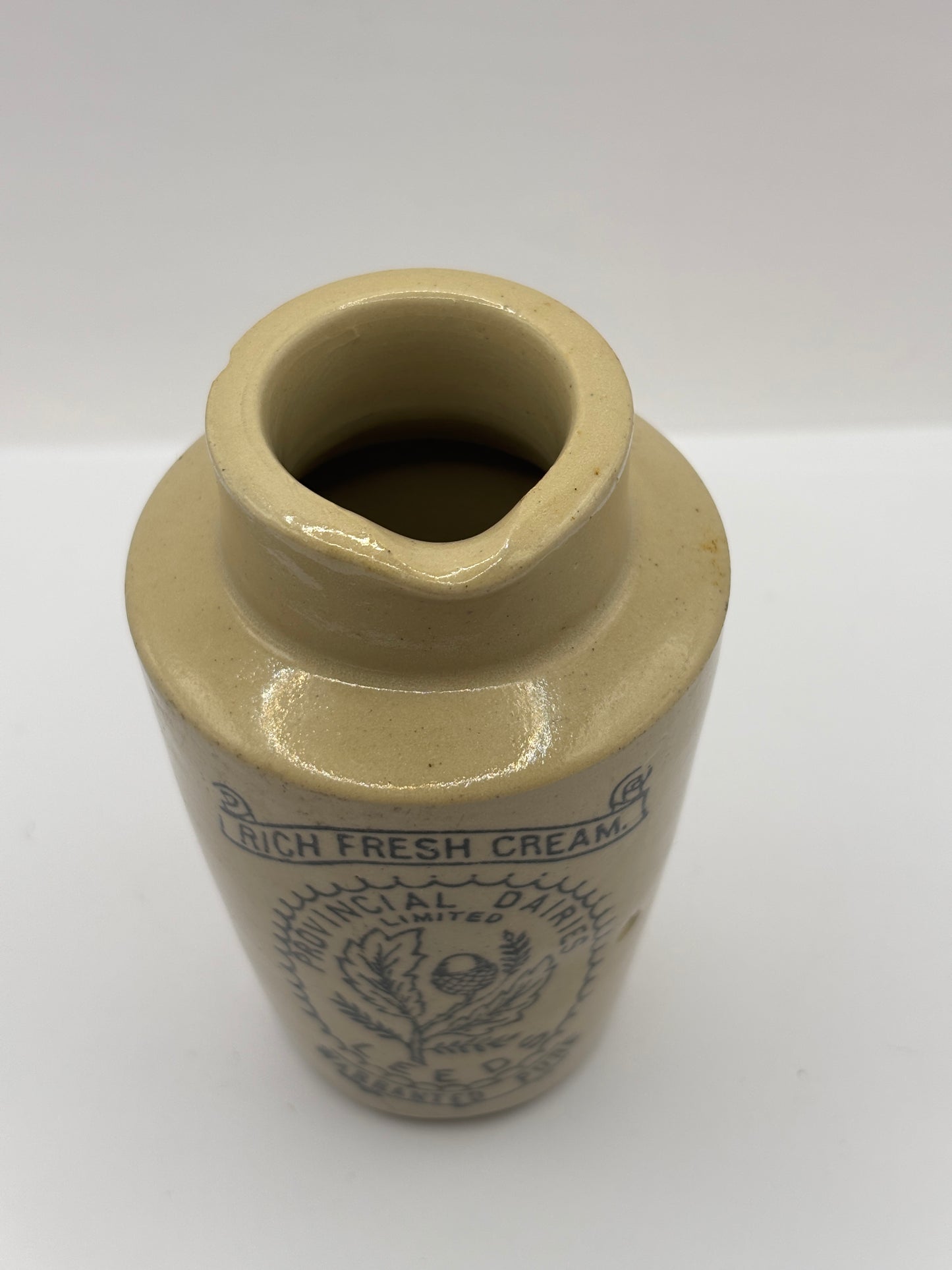Old advertising cream pot, Leeds Provincial Dairies 10cms