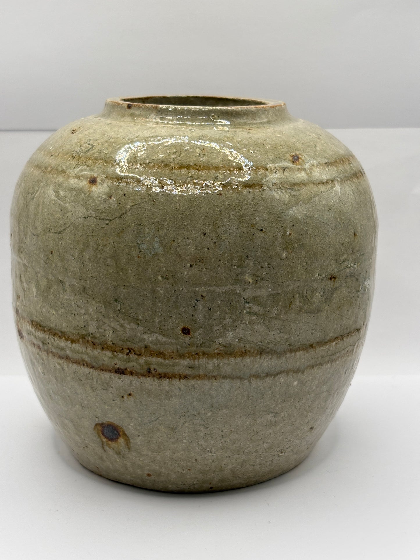 Old large stoneware chinese ginger jar 15cms