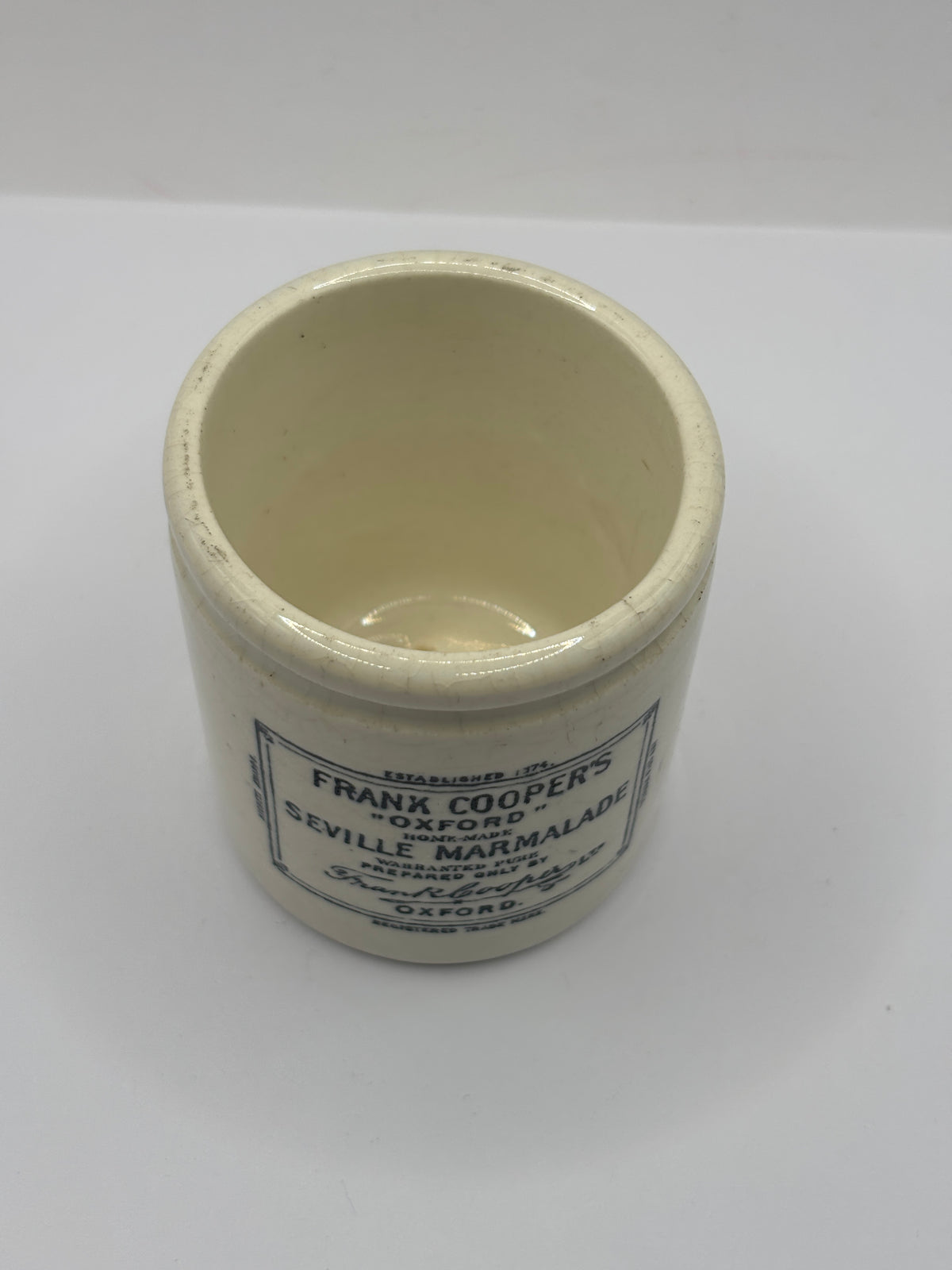 Old SAMPLE SIZE Frank Coopers marmalade jar 6.8cms