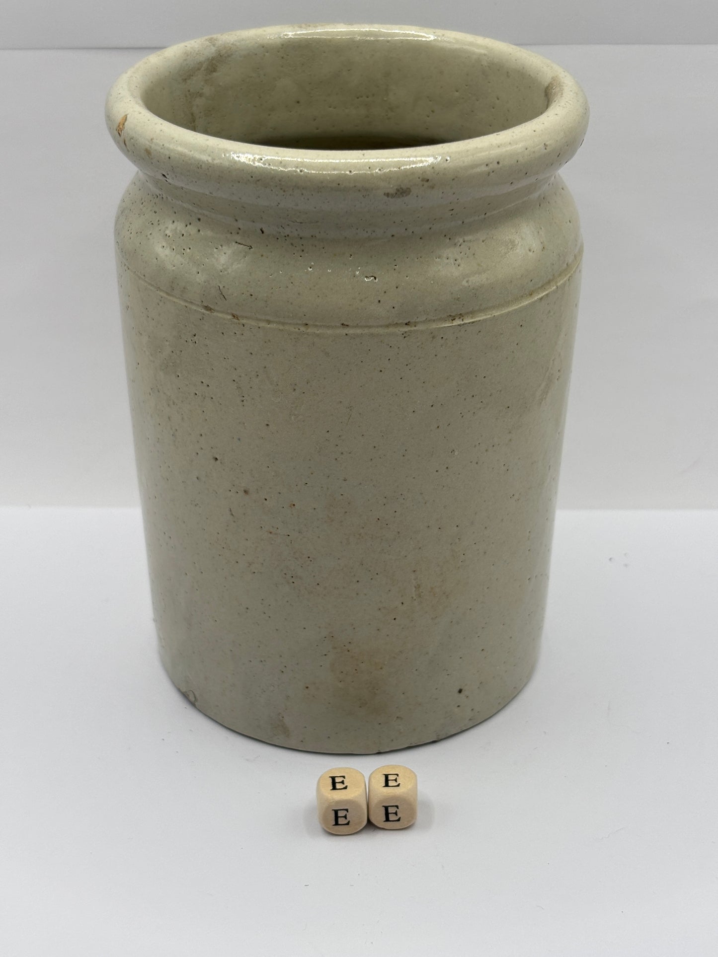 Old 2lb rolled top stoneware jam & marmalade pot (EE)