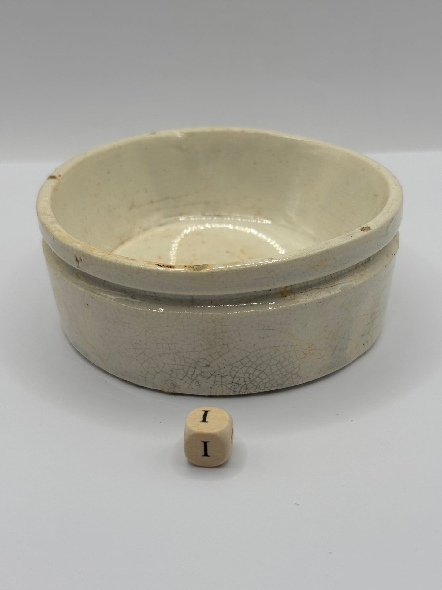 Old plain stoneware meat paste pot, potted meat (i)