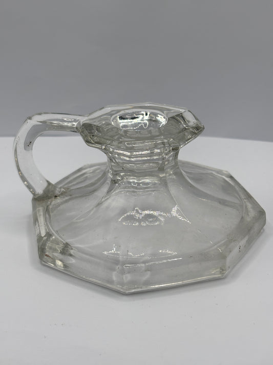 Old glass candlestick holder