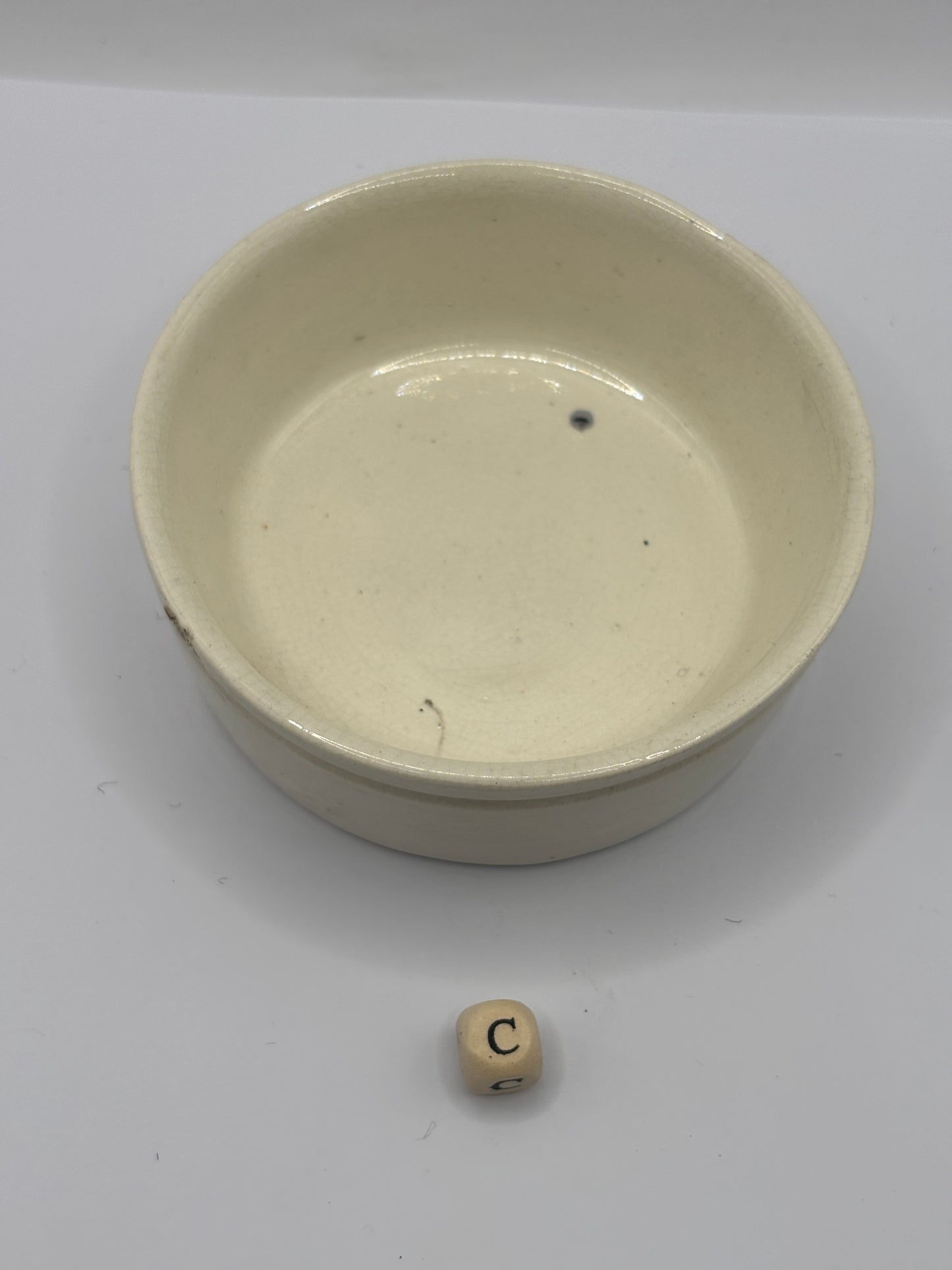 Old plain stoneware meat paste pot, potted meat (c)
