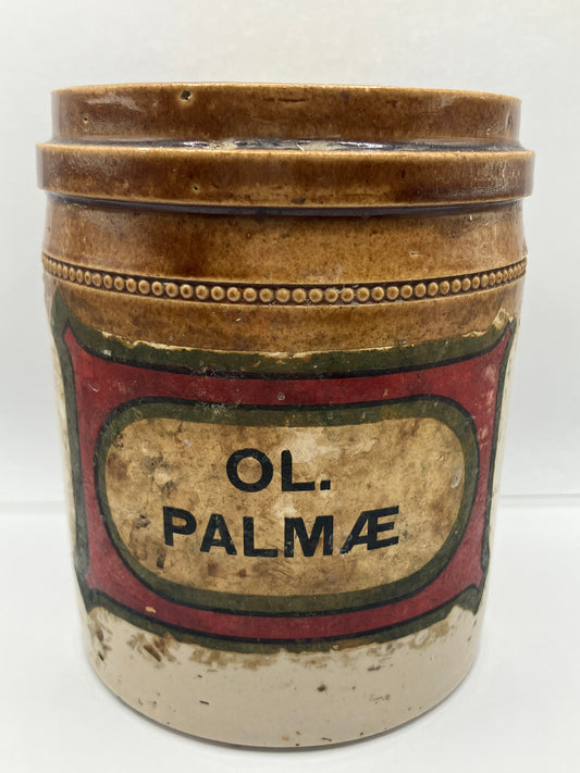 Antique chemist jar, with original label