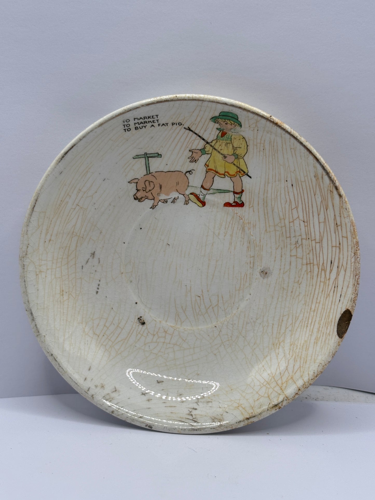 Old nursery rhyme pig plate