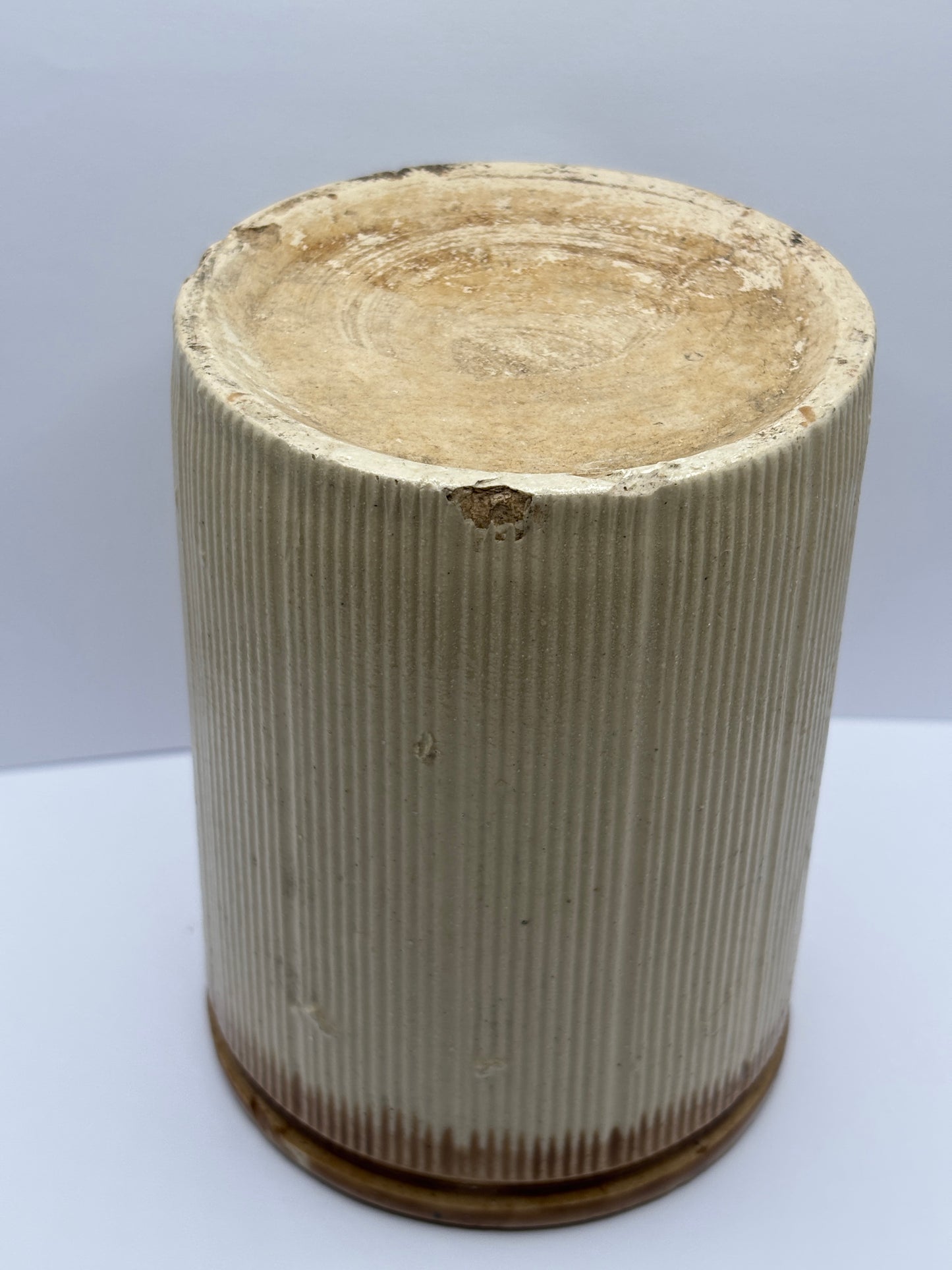 Old 2lb ribbed brown top jam & marmalade pot