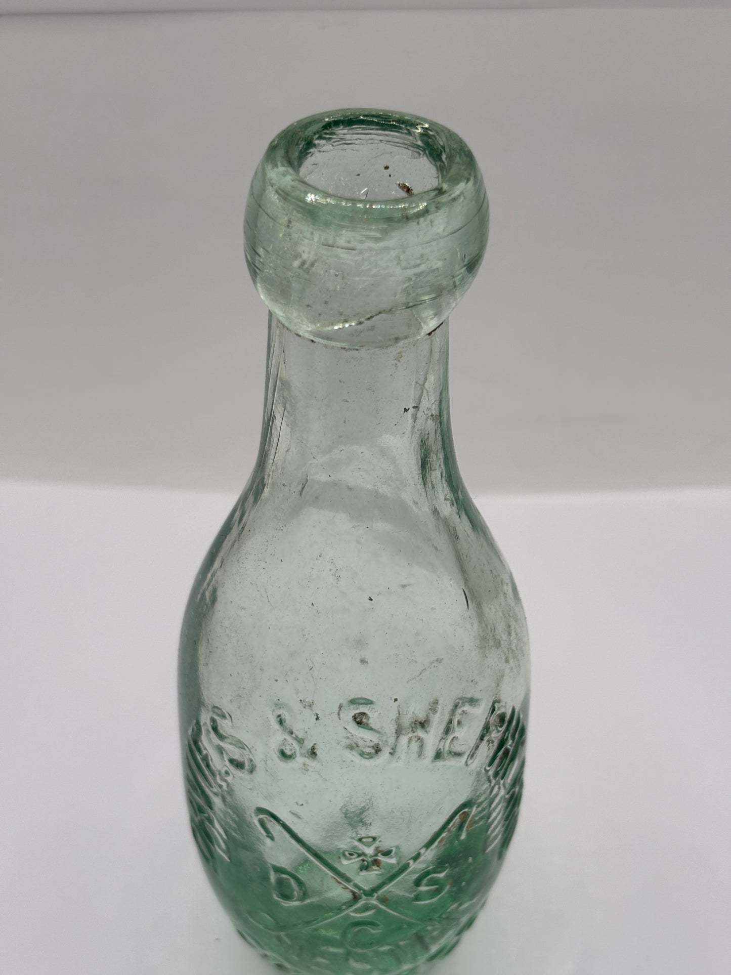 Old flat bottom hamilton bottle, Chester