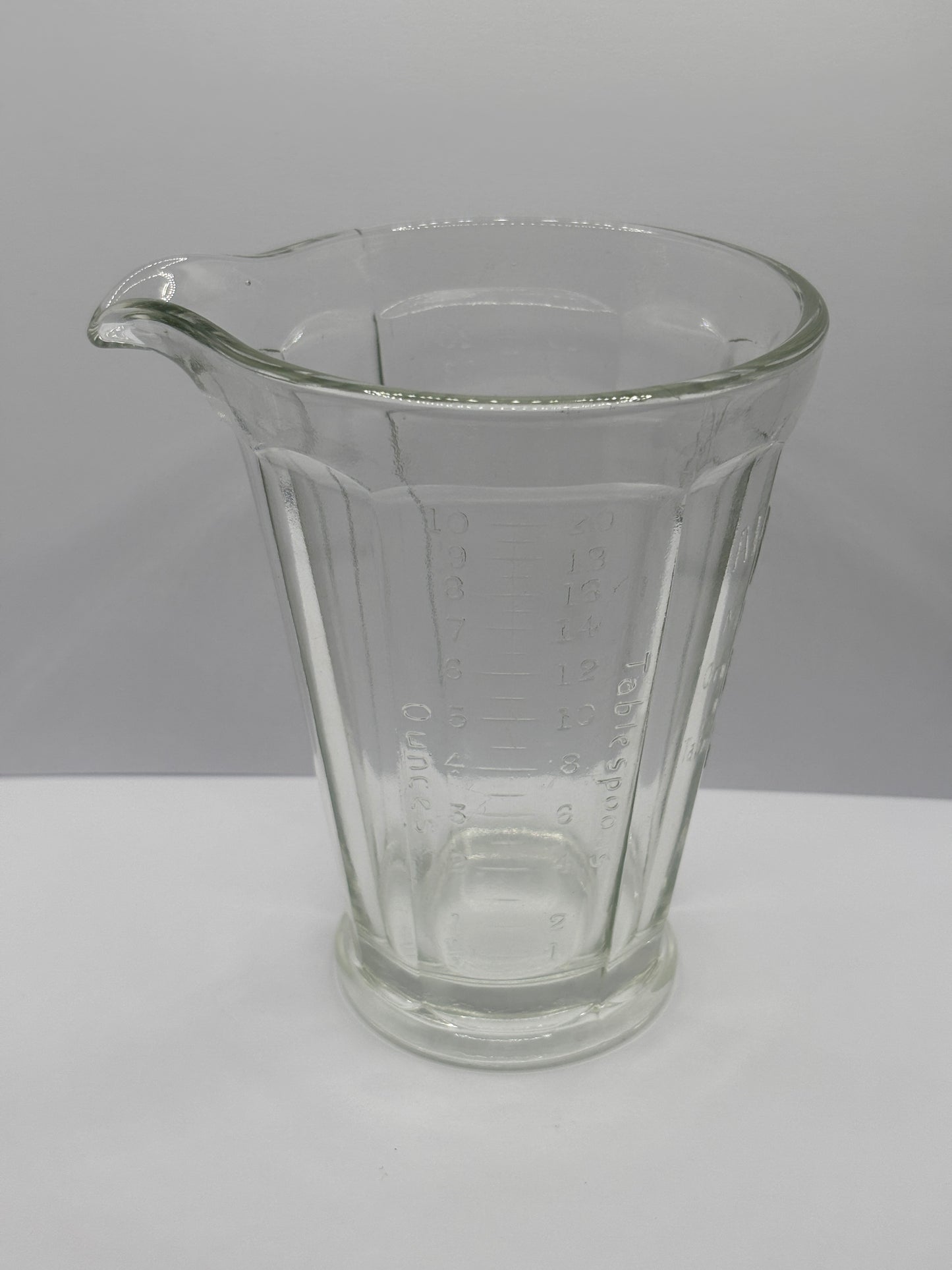 Old glass advertising food jug, Allenbys food measure