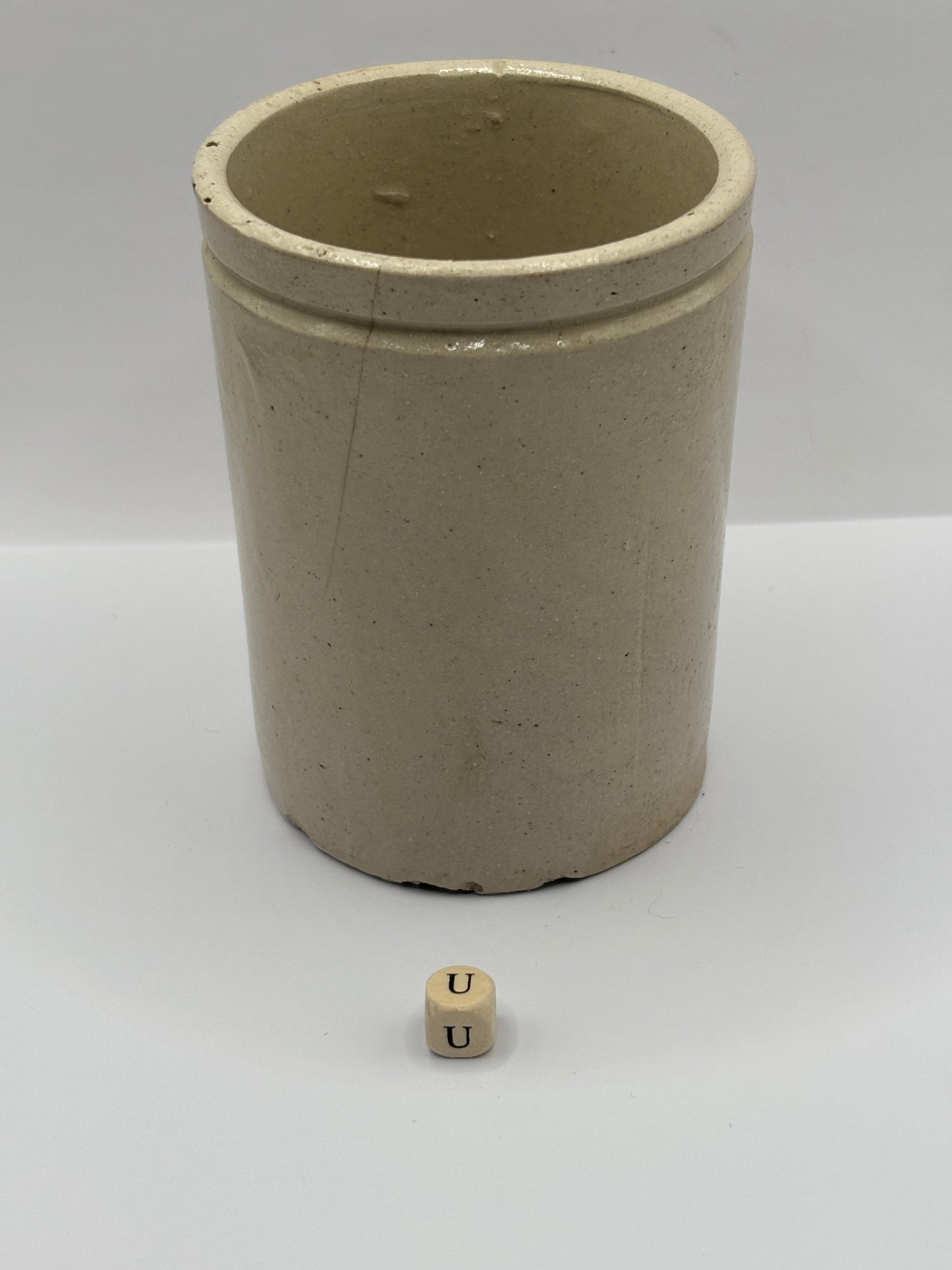 Old 1lb advertising ribbed stoneware jam pot (u) F.Duerr & sons