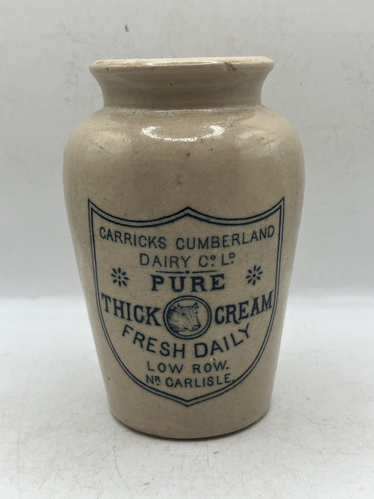 Carricks pure thick cream advertising pot