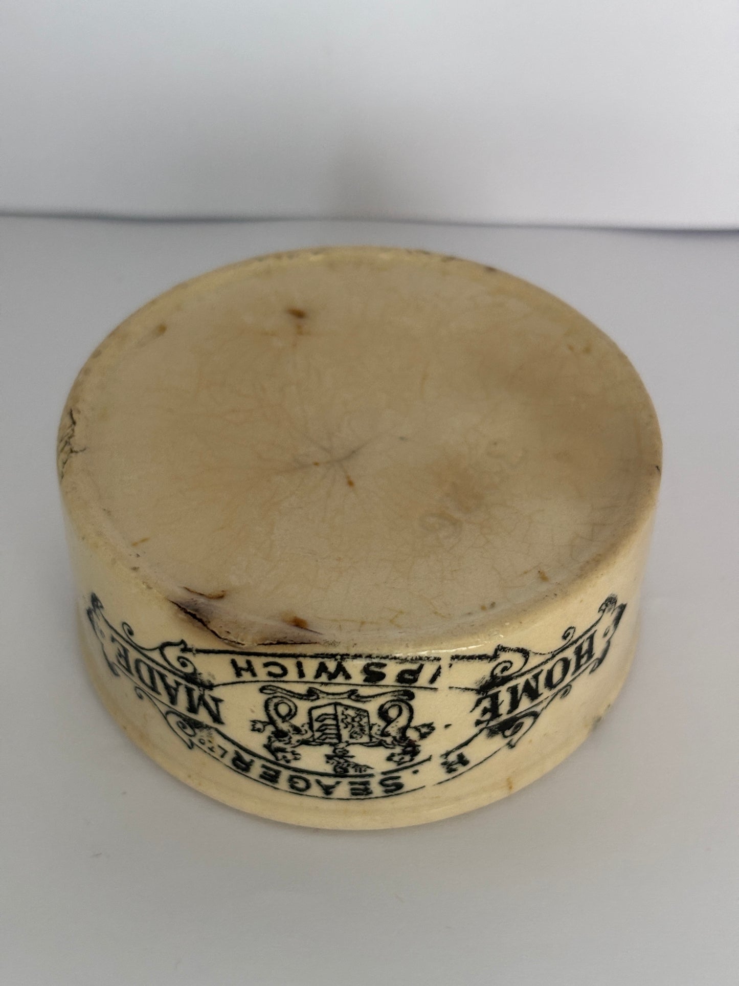 Old seagers meat paste pot, home made potted meats