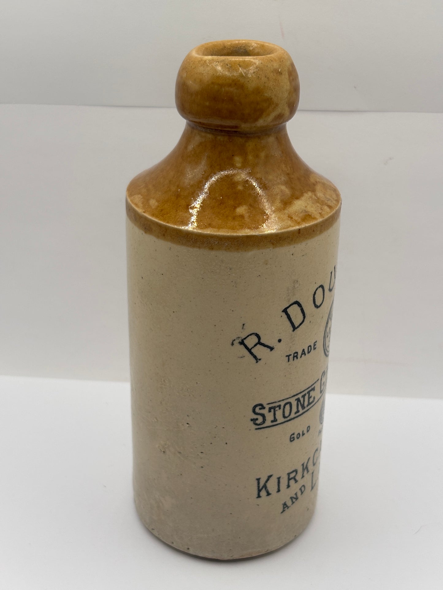 Old stoneware ginger beer bottle, R Douglas’s Kirkcaldy & Ladybank