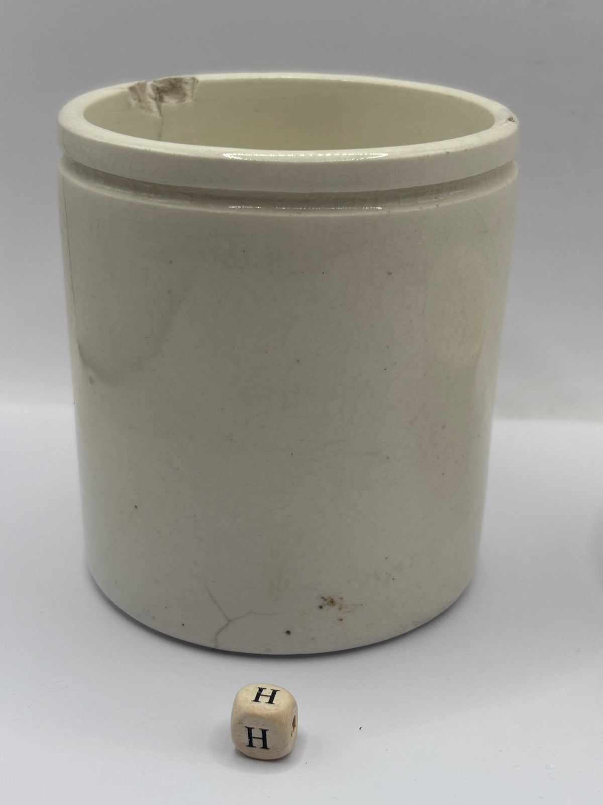 Old 1lb stoneware marmalade pot, James Keiller Dundee marmalade (H)