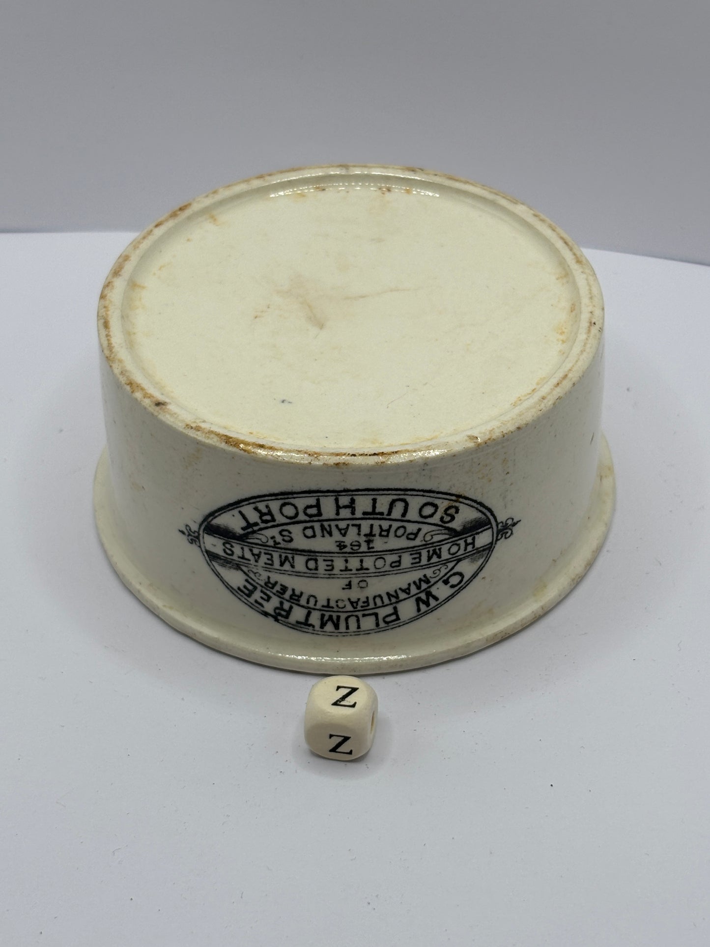 Plumtree home potted meats advertising pot (Y)