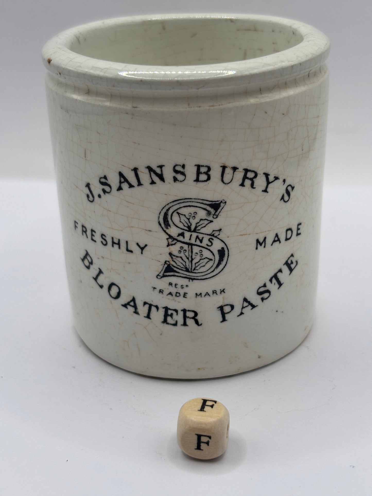 Old sainsburys advertising pot, Bloater paste (f)