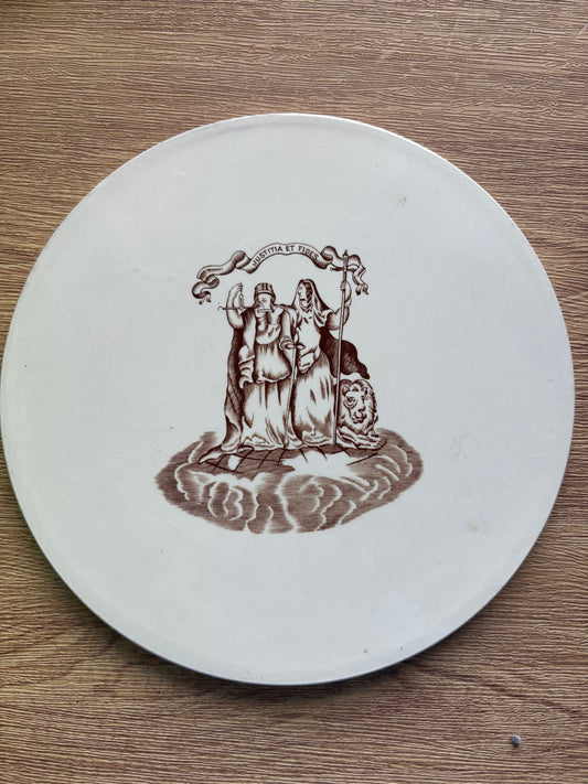 Old ironstone advertising scale plate 23cms
