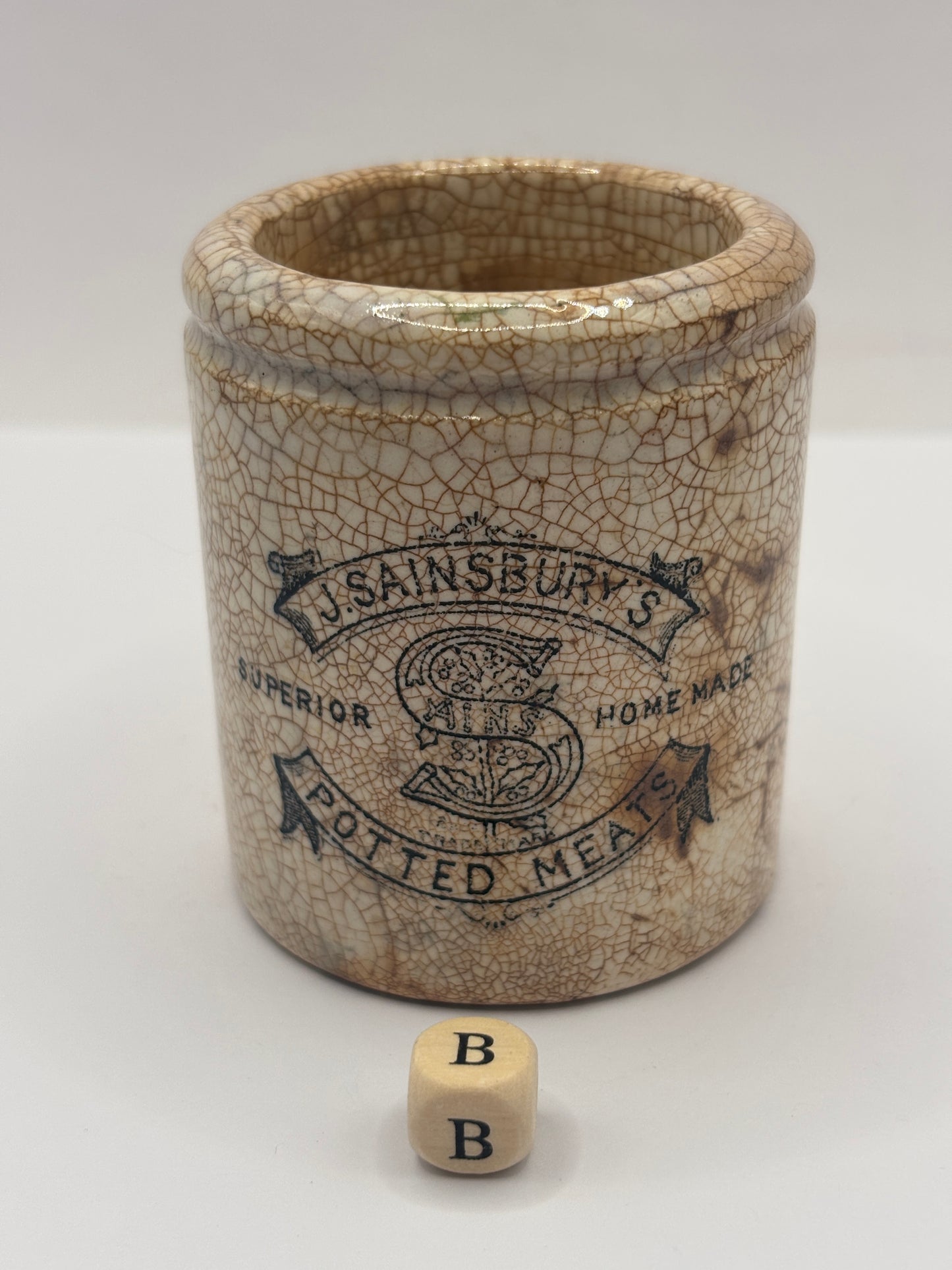 Old sainsburys advertising pot, potted meat (B)