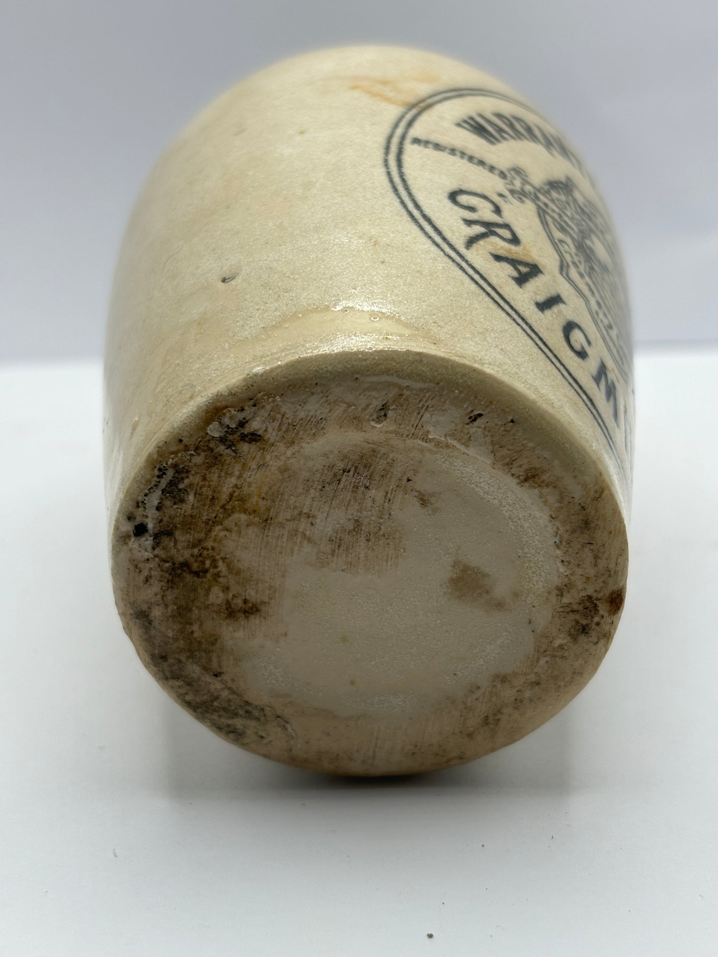 White stoneware advertising cream pot, craigmillar