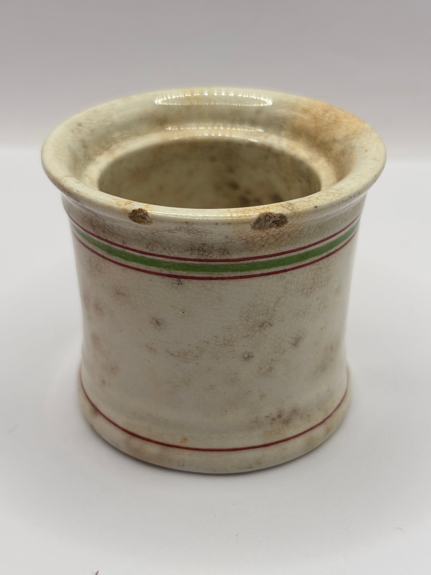 old Small stained stoneware pot